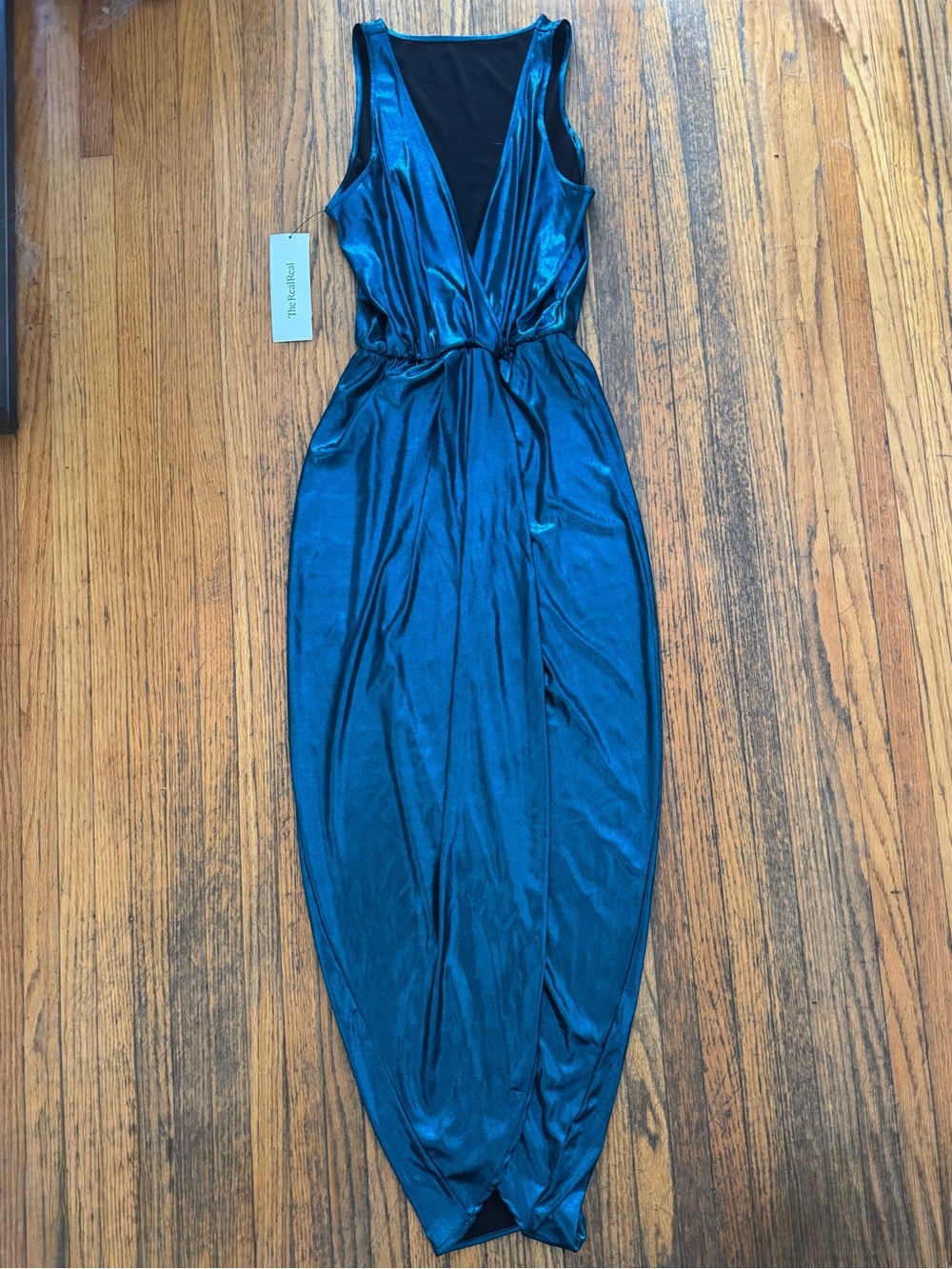 Vintage American Apparel metallic teal siren dress